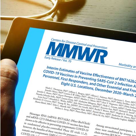 医疗保健专业人员查看CDC关于平板电脑的MMWR报告。