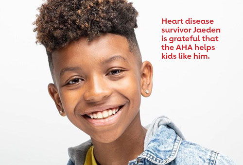 心脏病幸存者加登很感激美国心脏协会能帮助像他这样的孩子