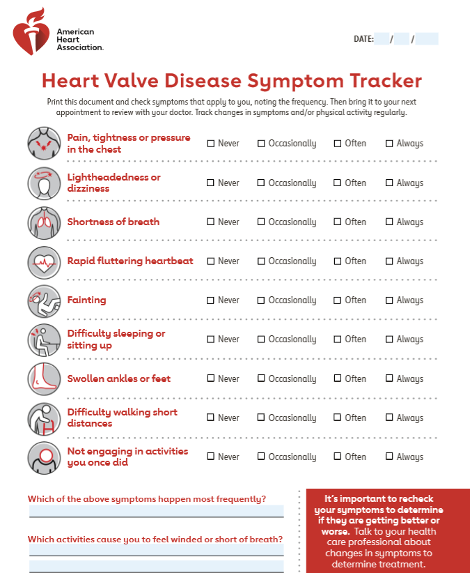心脏瓣膜病症状追踪图